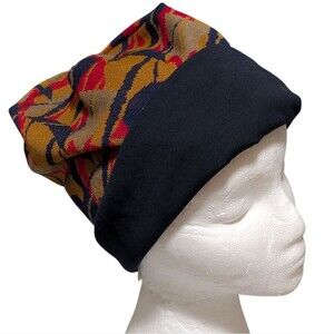 Mel en Stel wool blend slouch hat multi-color geometric novelty beanie winter